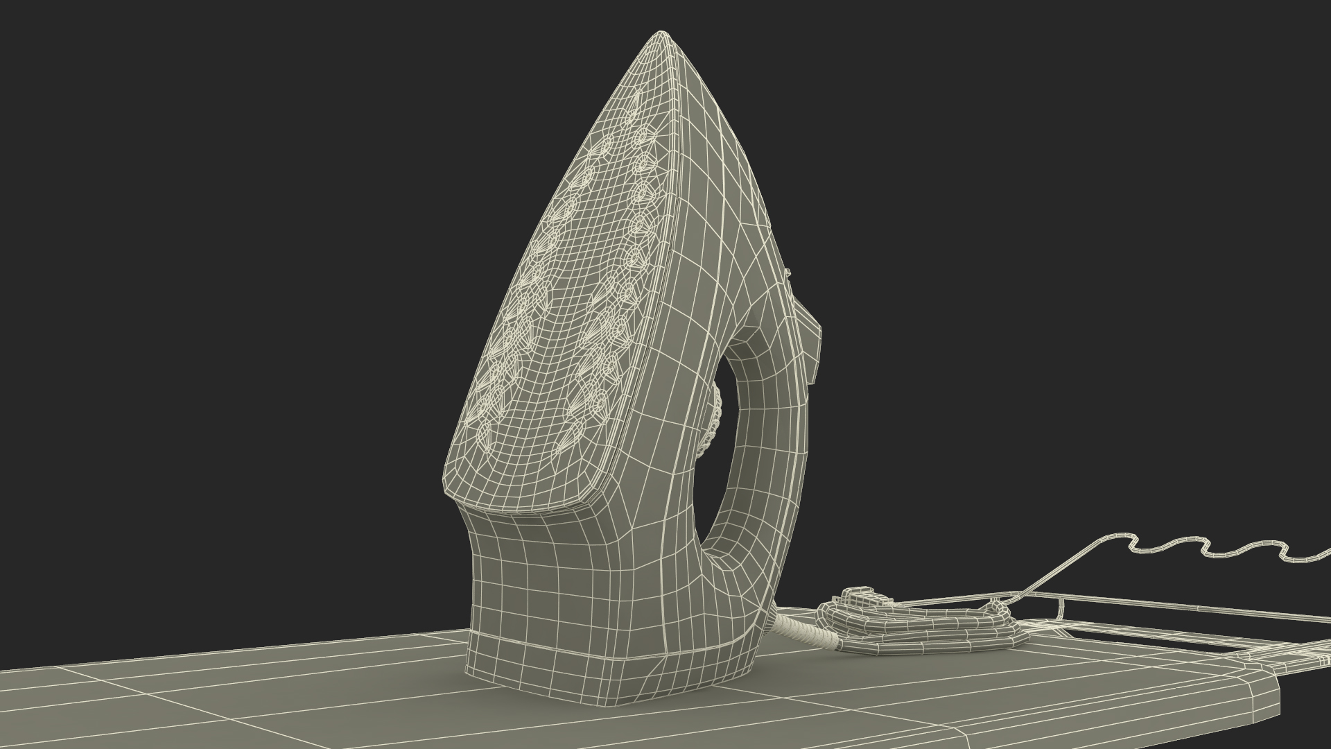 Red Electric Iron on Ironing Board 3D model