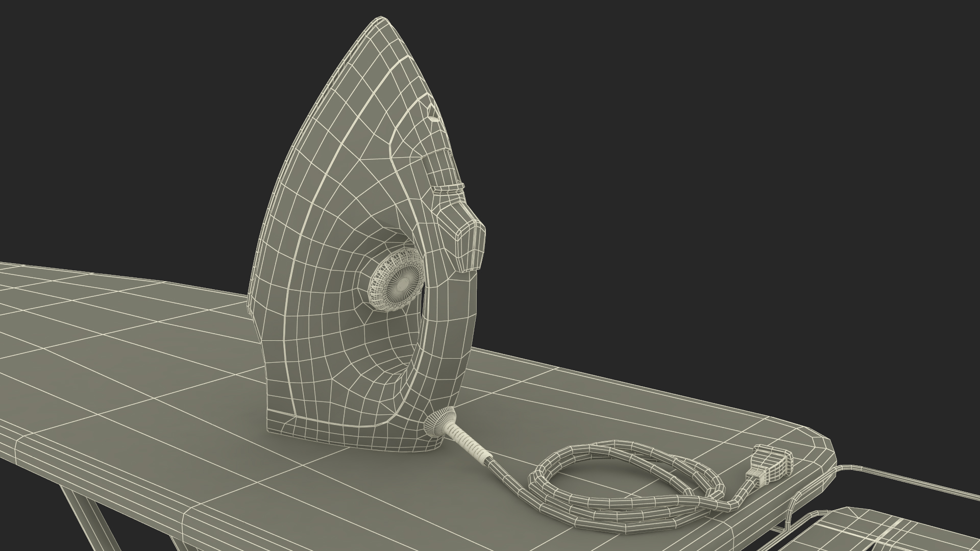 Red Electric Iron on Ironing Board 3D model