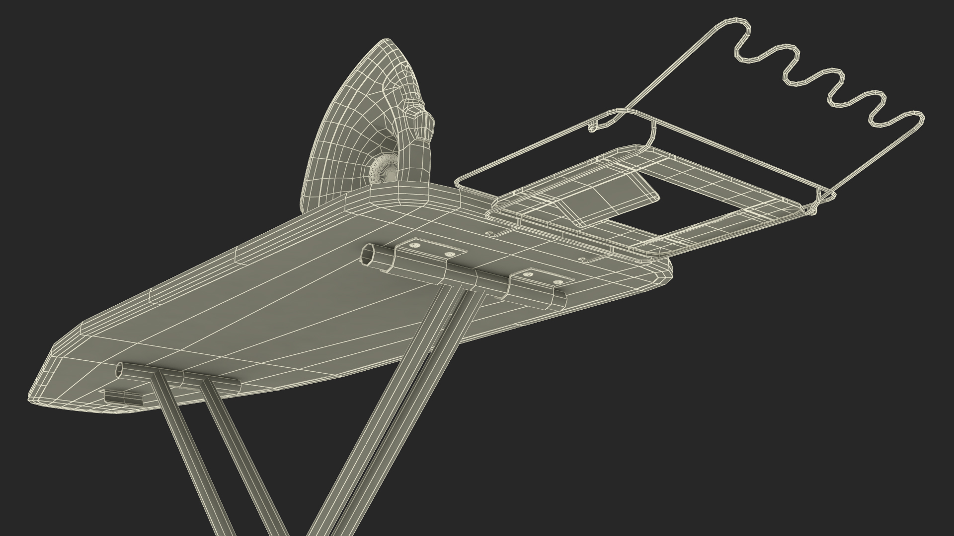 Red Electric Iron on Ironing Board 3D model