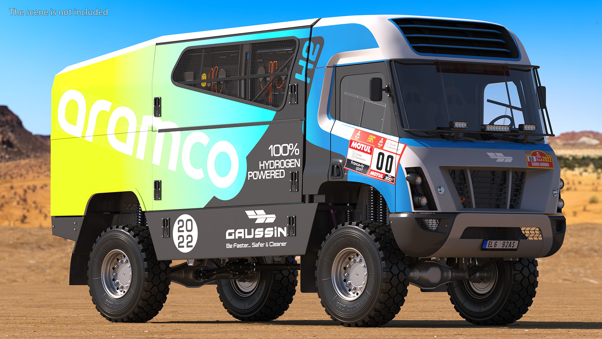 3D Racing Truck Gaussin H2 Simple Interior Rigged