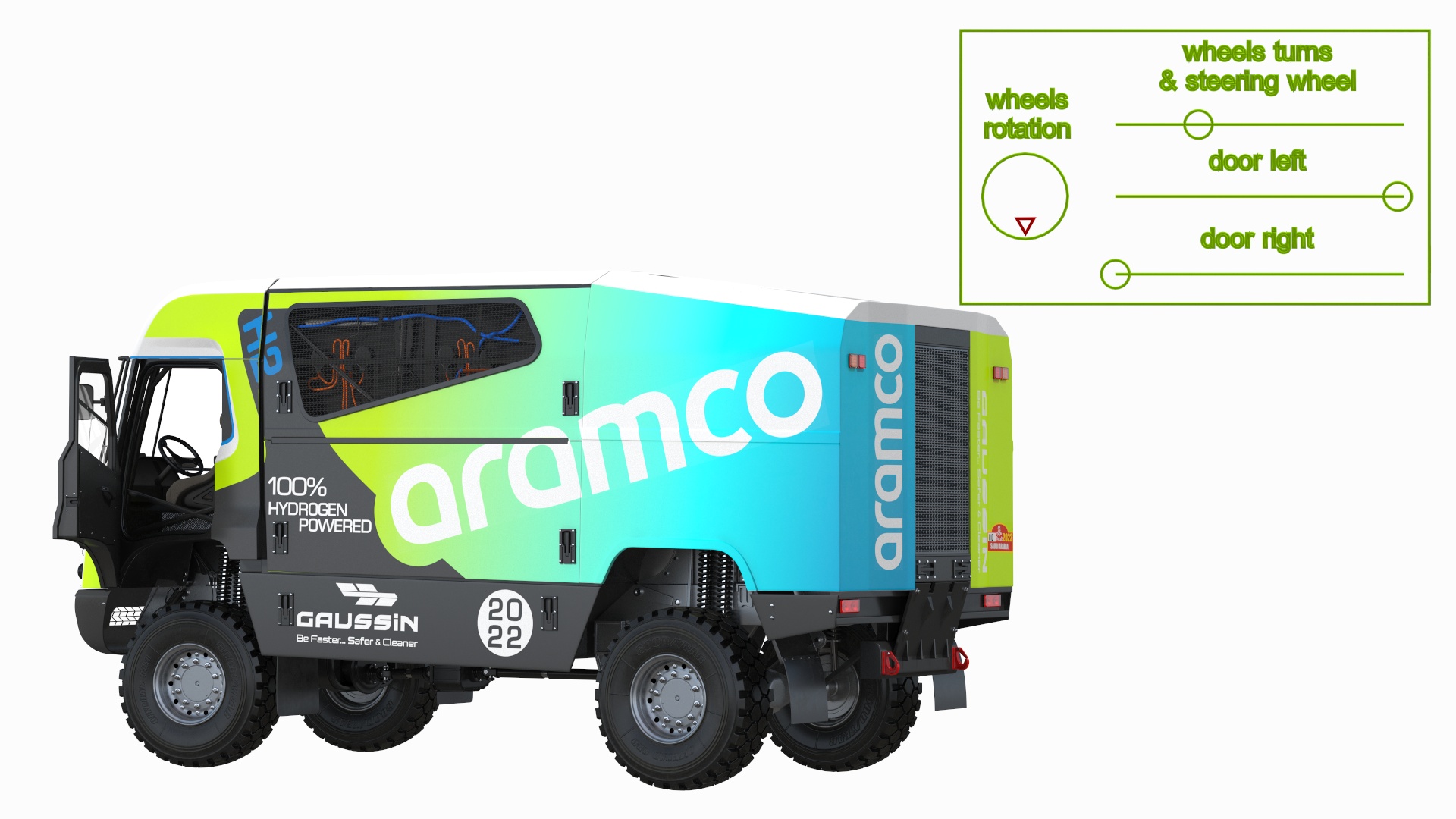 3D Racing Truck Gaussin H2 Simple Interior Rigged
