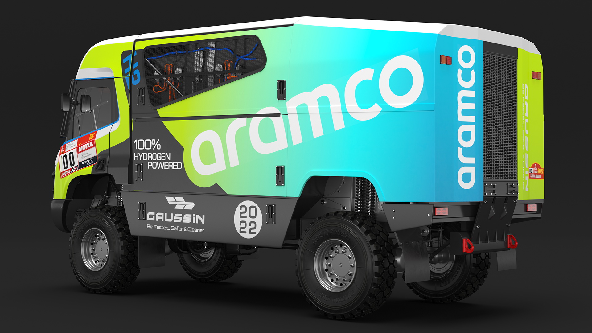 3D Racing Truck Gaussin H2 Simple Interior Rigged