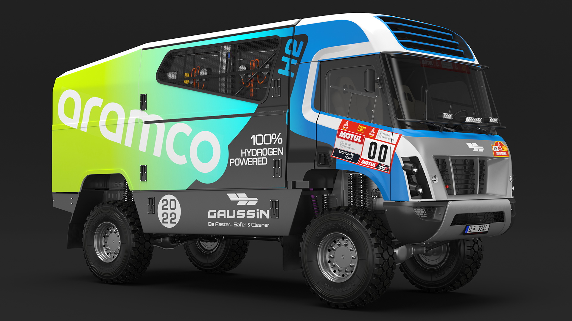 3D Racing Truck Gaussin H2 Simple Interior Rigged