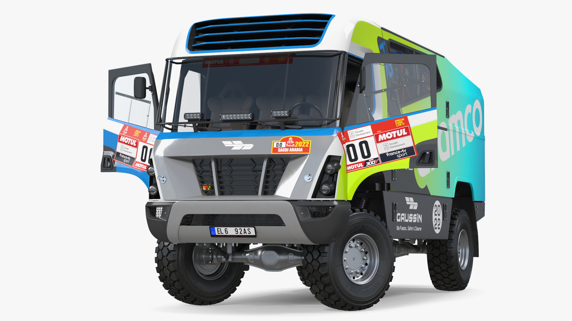 3D Racing Truck Gaussin H2 Simple Interior Rigged