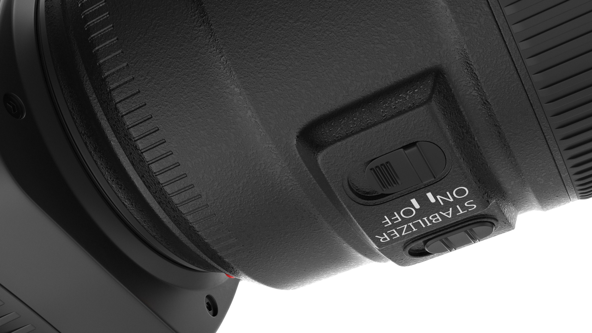 3D model Modern Professional Camera Light On with Lens