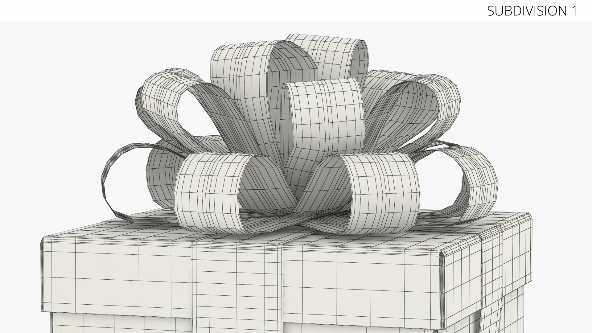 Patterned Square Gift Box with Bow Black Red - view 6