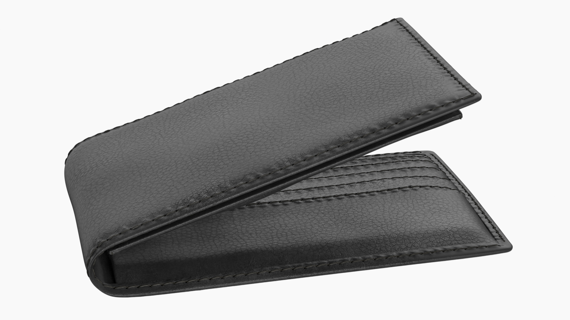 Men Leather Wallet Black 3D model