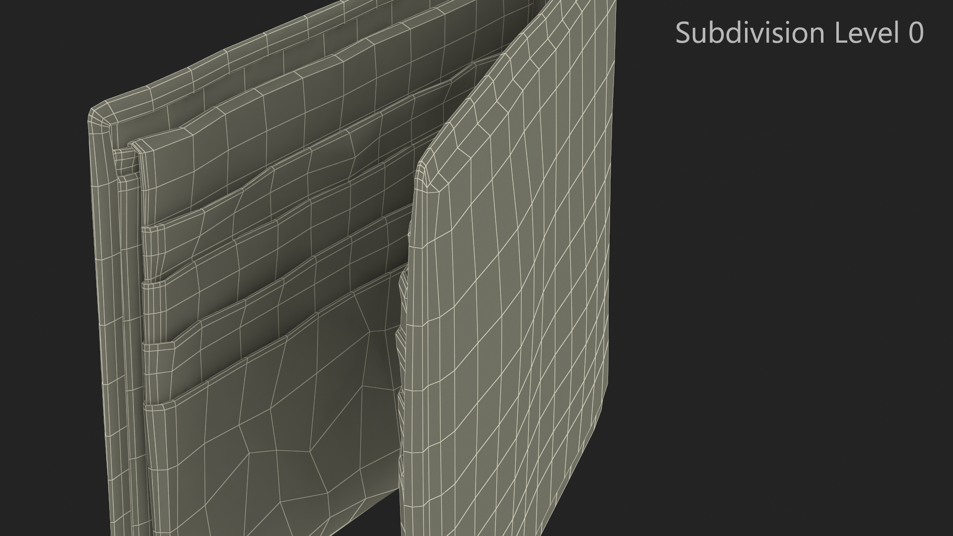 Men Leather Wallet Black 3D model
