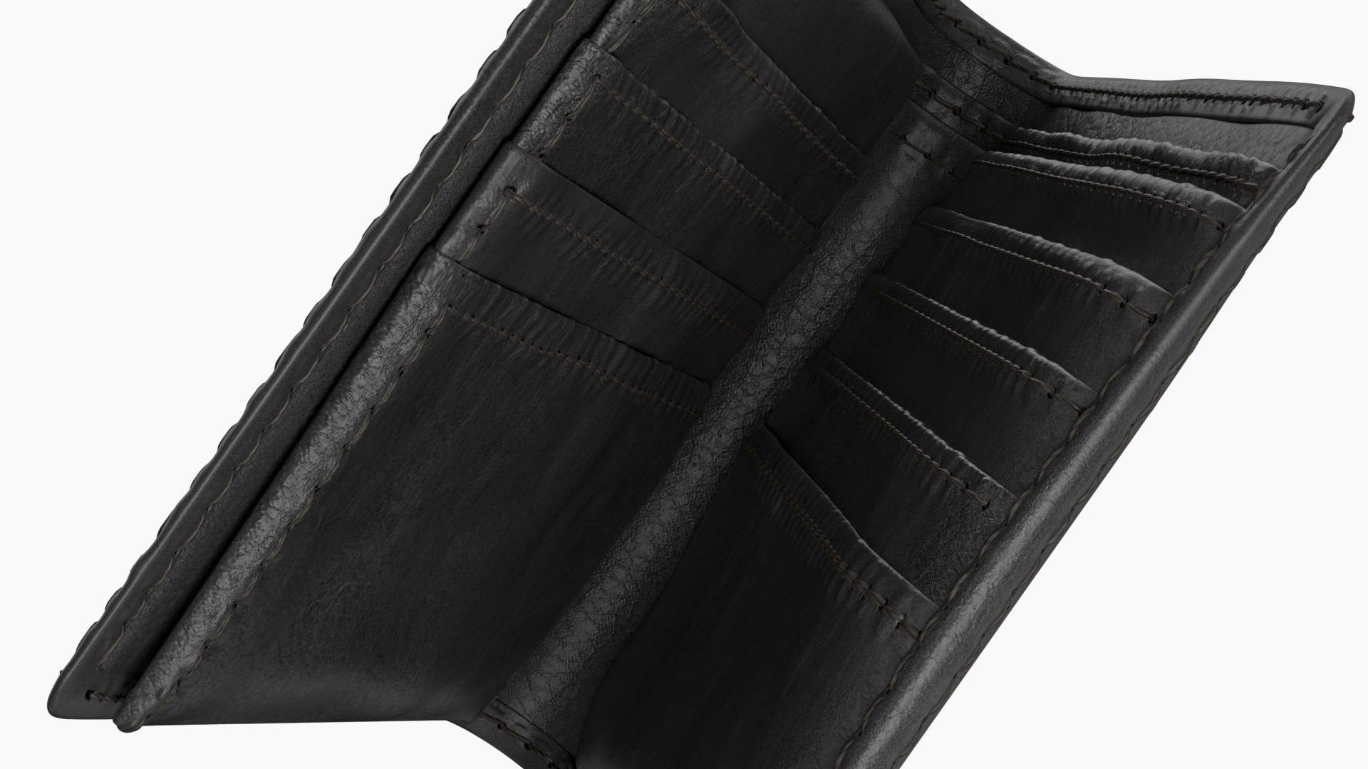 Men Leather Wallet Black 3D model