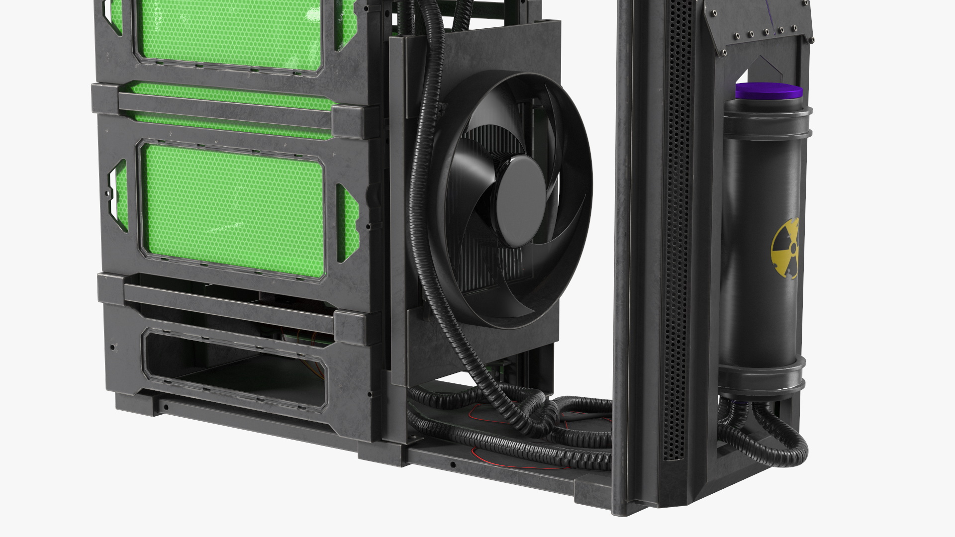3D Cyberpunk Style Designer PC Turned Off model