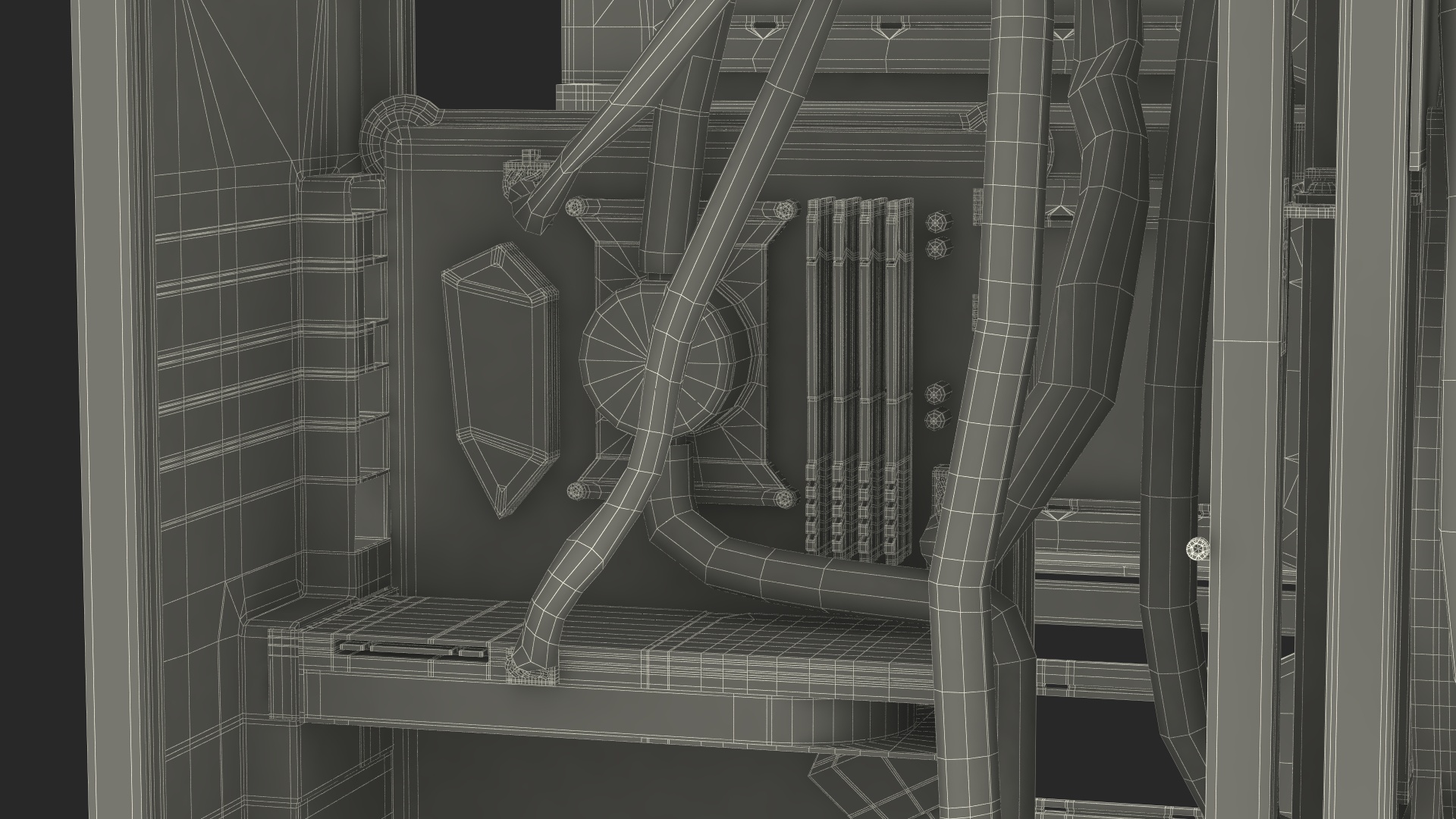 3D Cyberpunk Style Designer PC Turned Off model