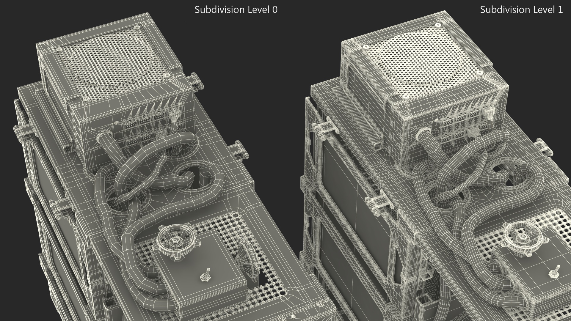 3D Cyberpunk Style Designer PC Turned Off model