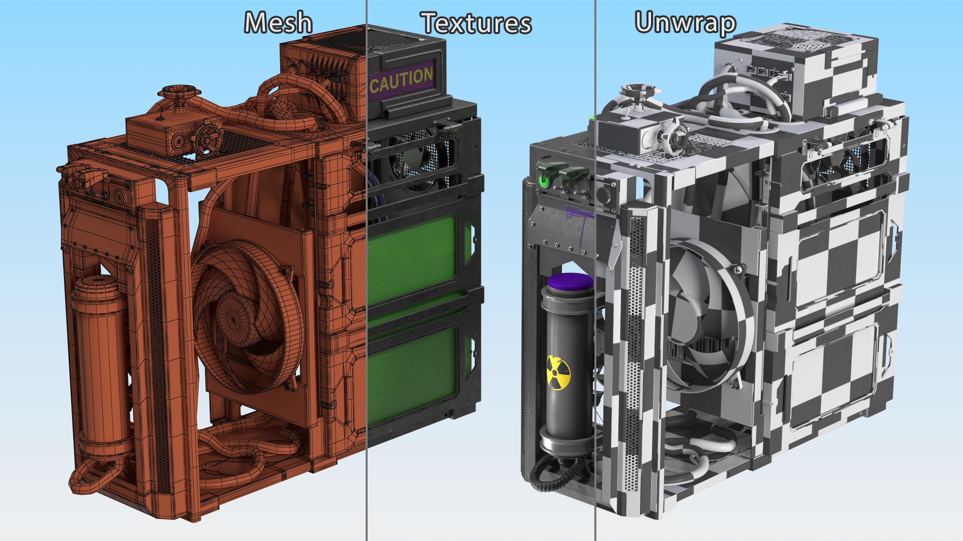 3D Cyberpunk Style Designer PC Turned Off model
