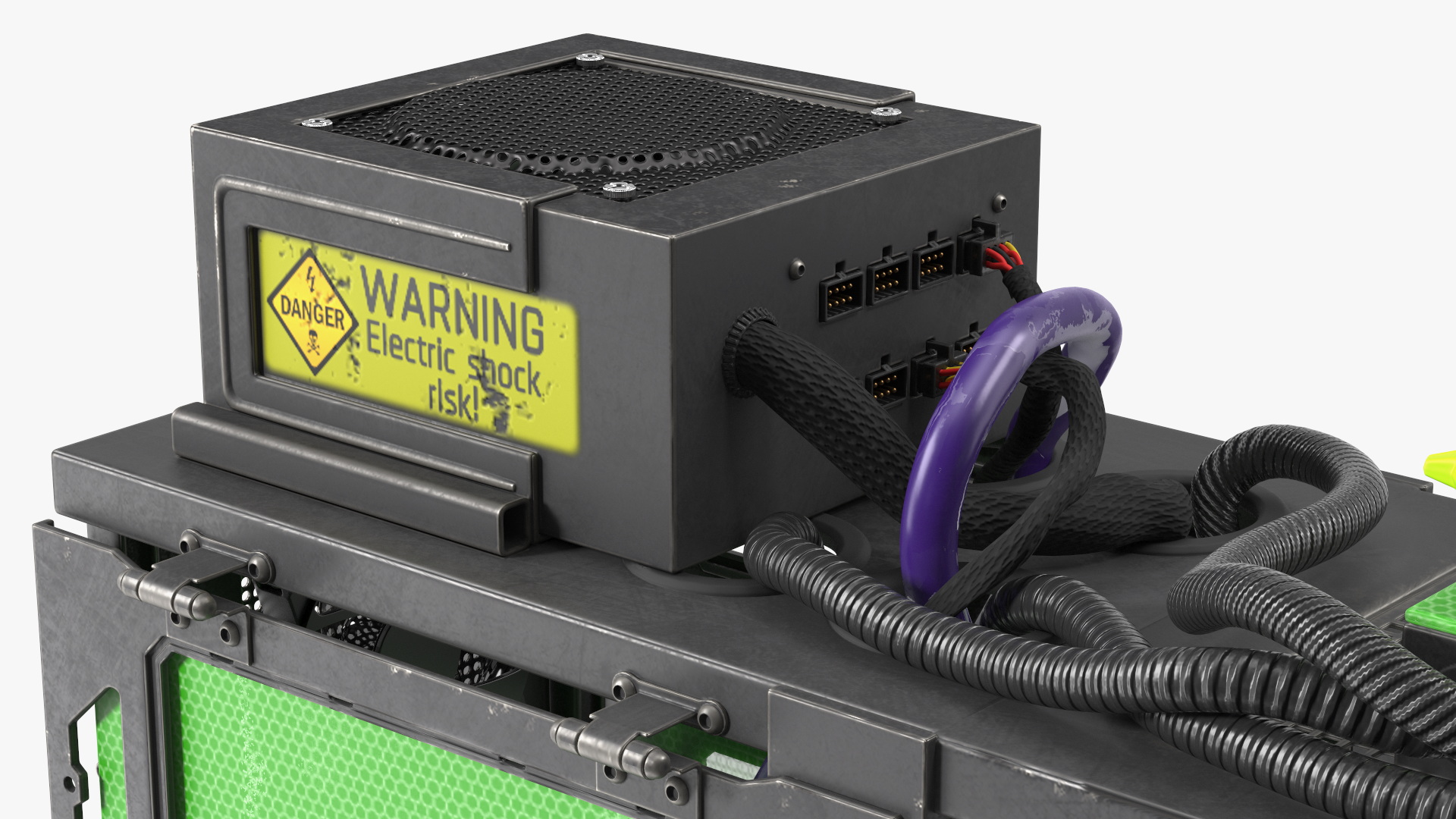 3D Cyberpunk Style Designer PC Turned Off model