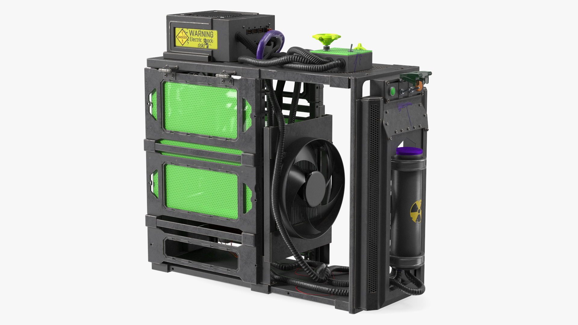 3D Cyberpunk Style Designer PC Turned Off model