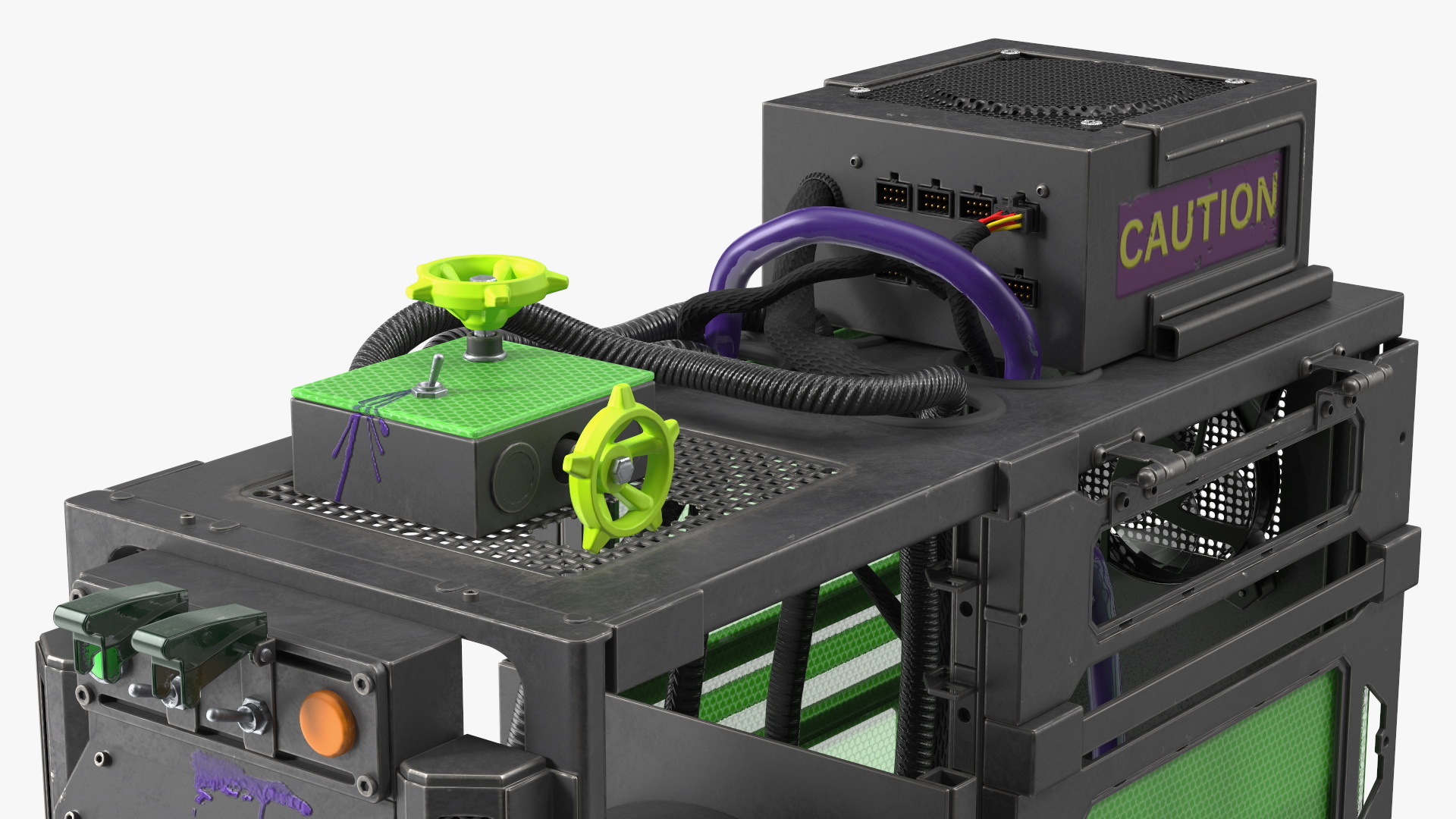 3D Cyberpunk Style Designer PC Turned Off model