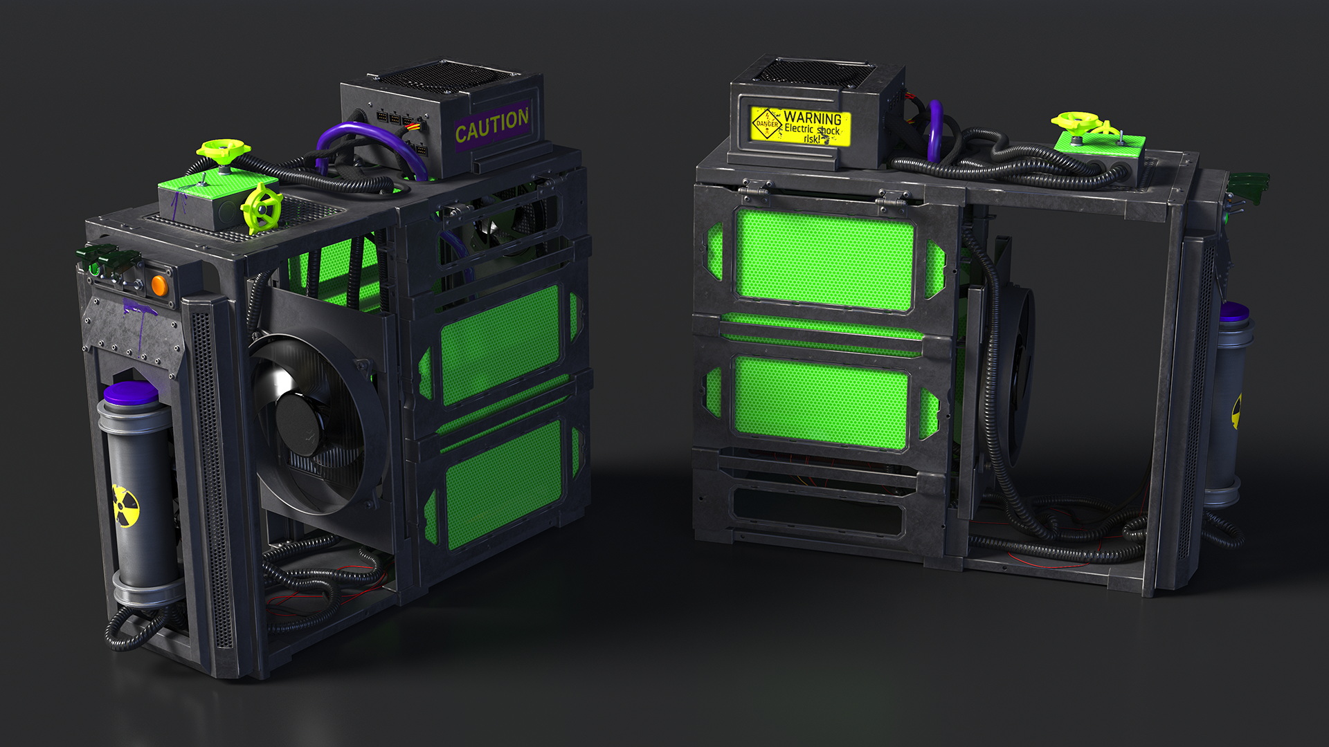 3D Cyberpunk Style Designer PC Turned Off model