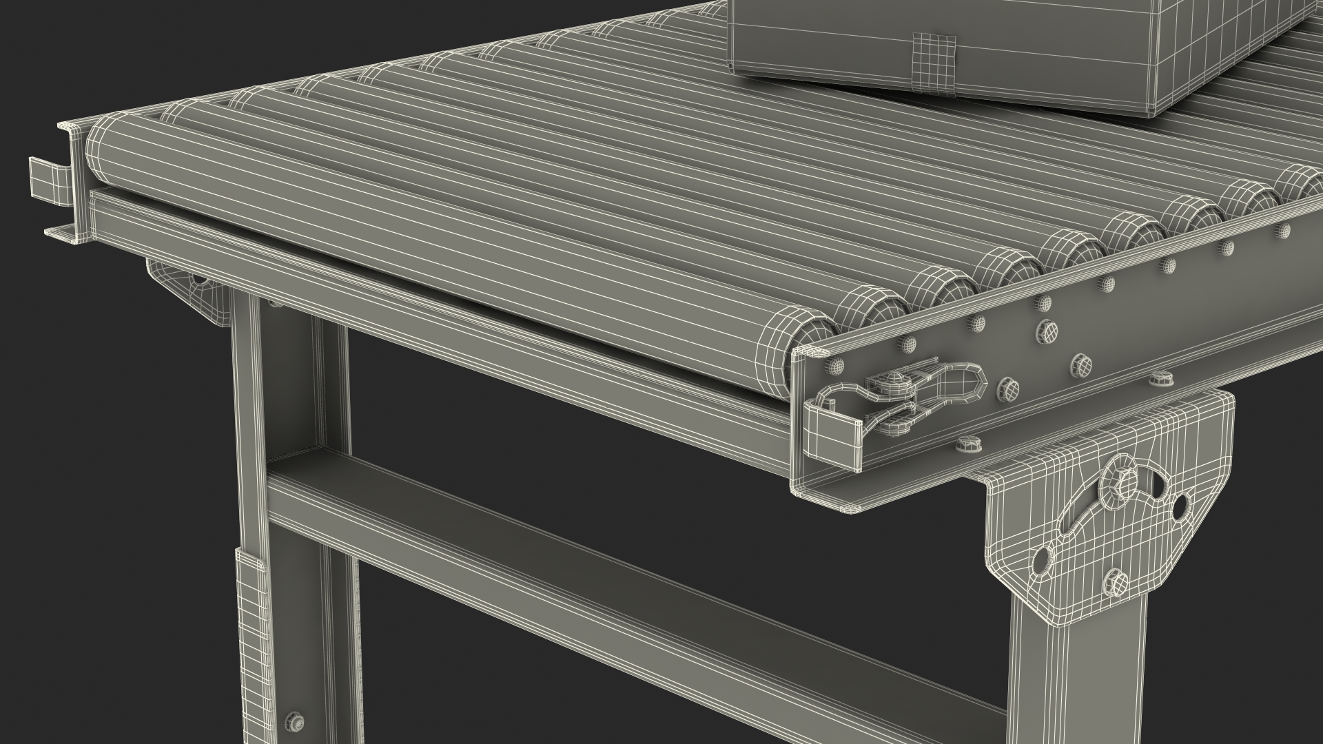 3D Conveyor Roller with Cardboard Boxes