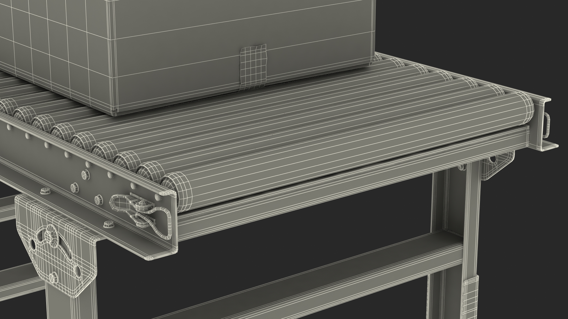 3D Conveyor Roller with Cardboard Boxes