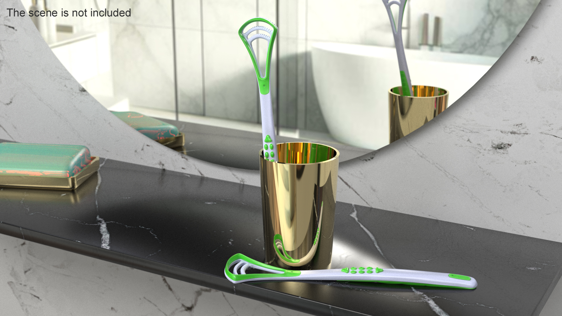 3D Tongue Brush Green model