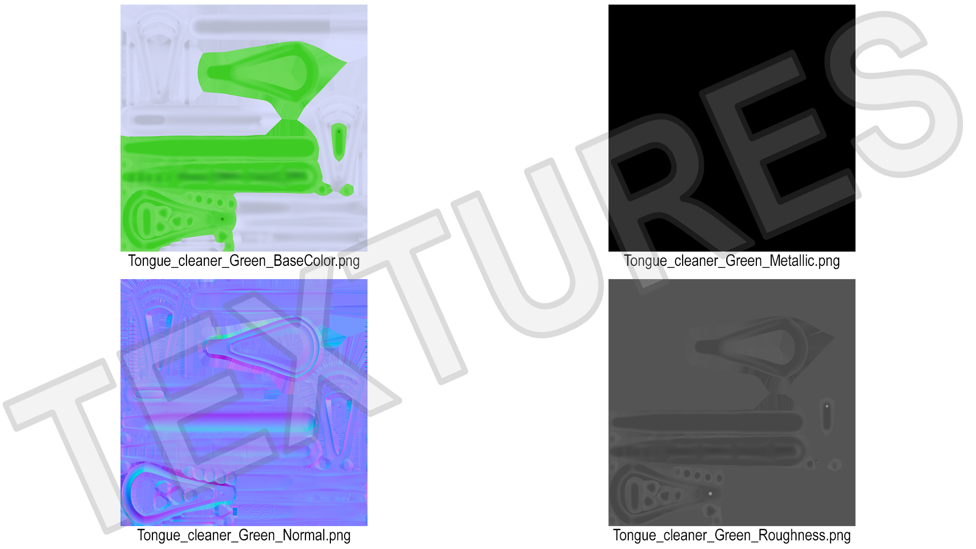 3D Tongue Brush Green model