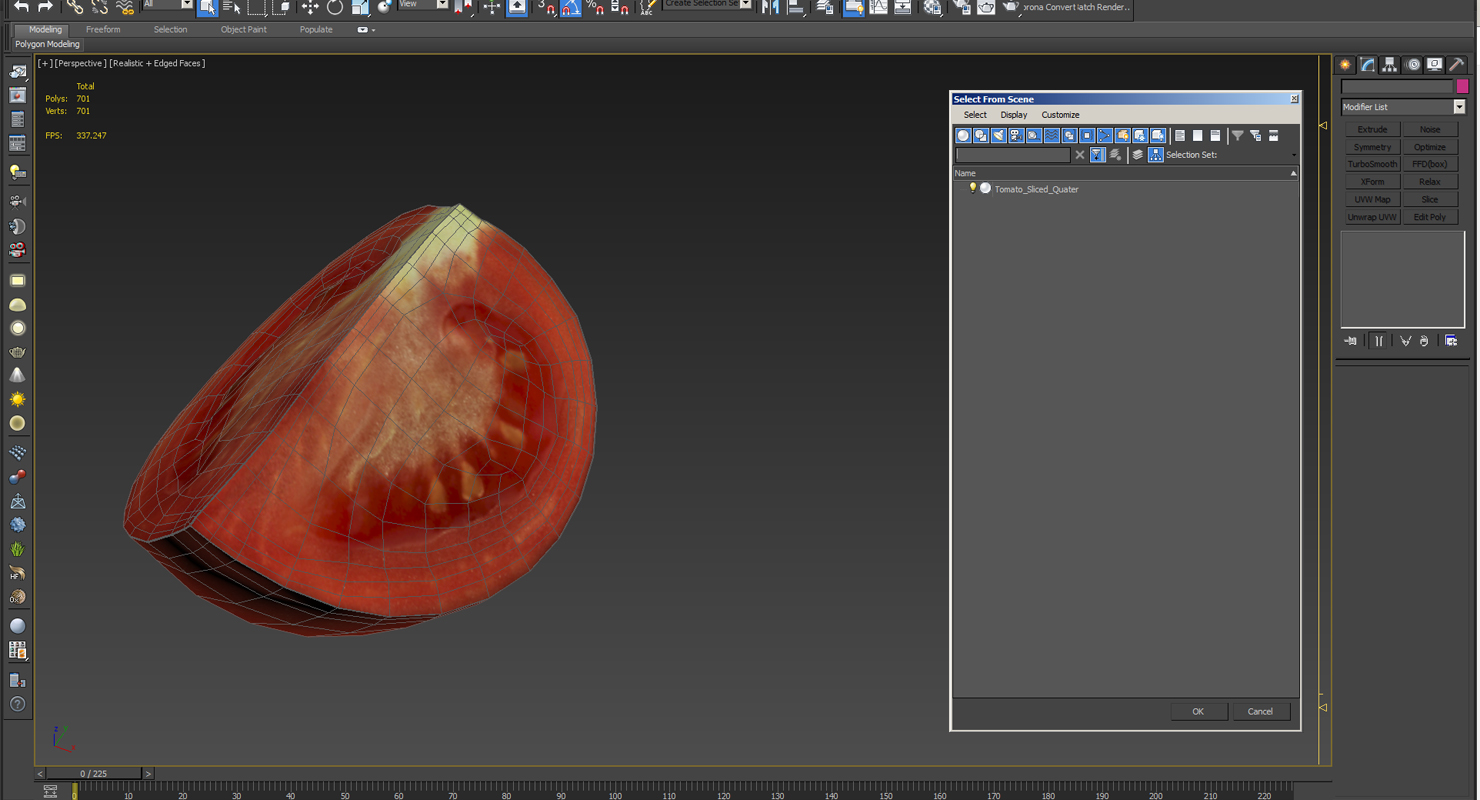 Fresh Tomato Quarter Sliced 3D