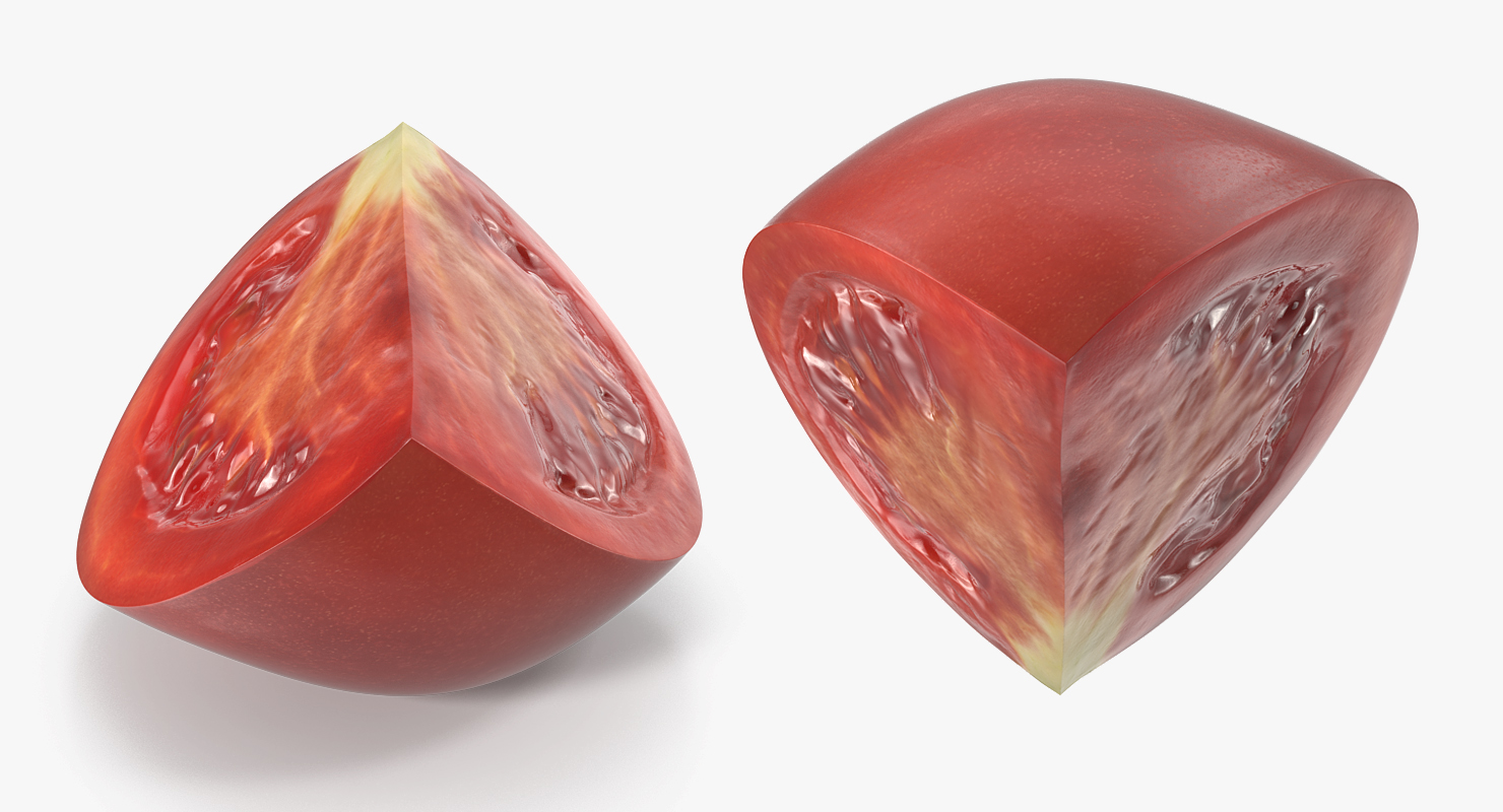 Fresh Tomato Quarter Sliced 3D