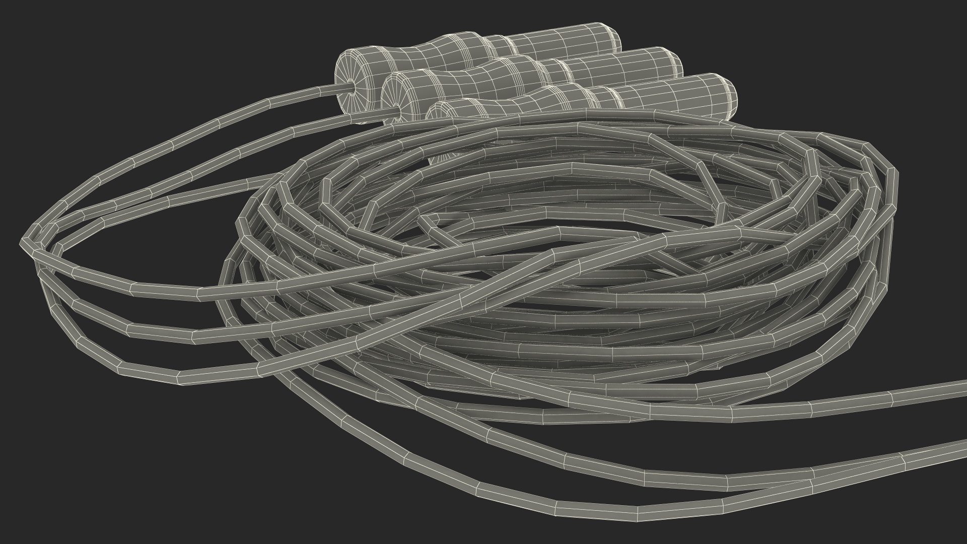 3D Skein of Three Colorful Wires with Surface Electrodes model