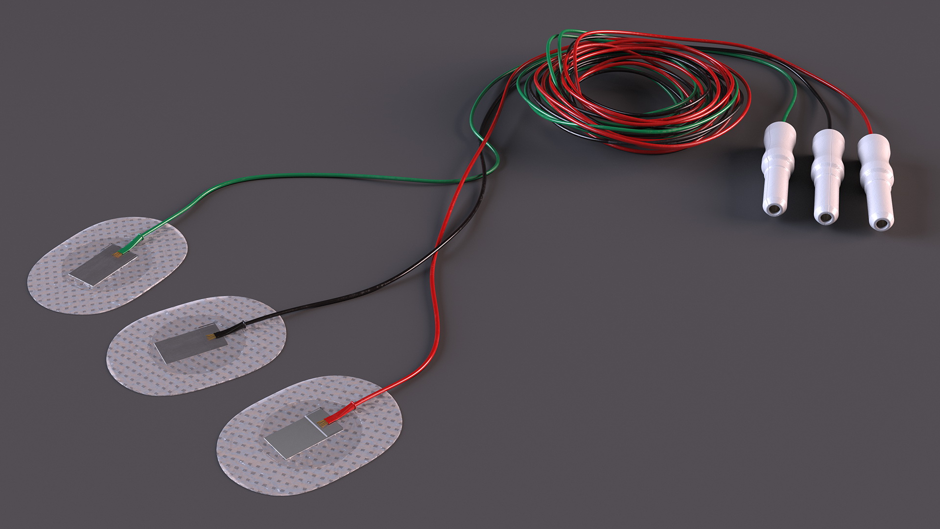 3D Skein of Three Colorful Wires with Surface Electrodes model