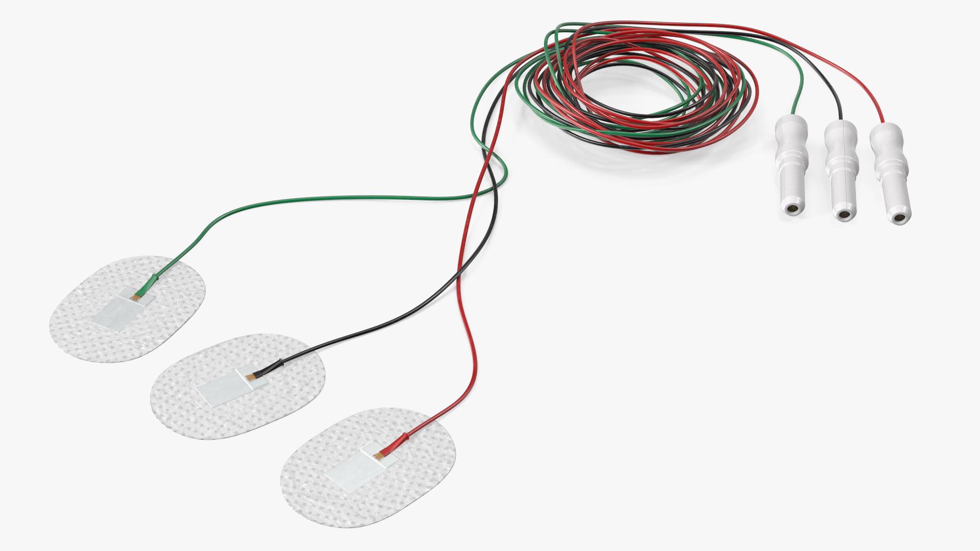 3D Skein of Three Colorful Wires with Surface Electrodes model