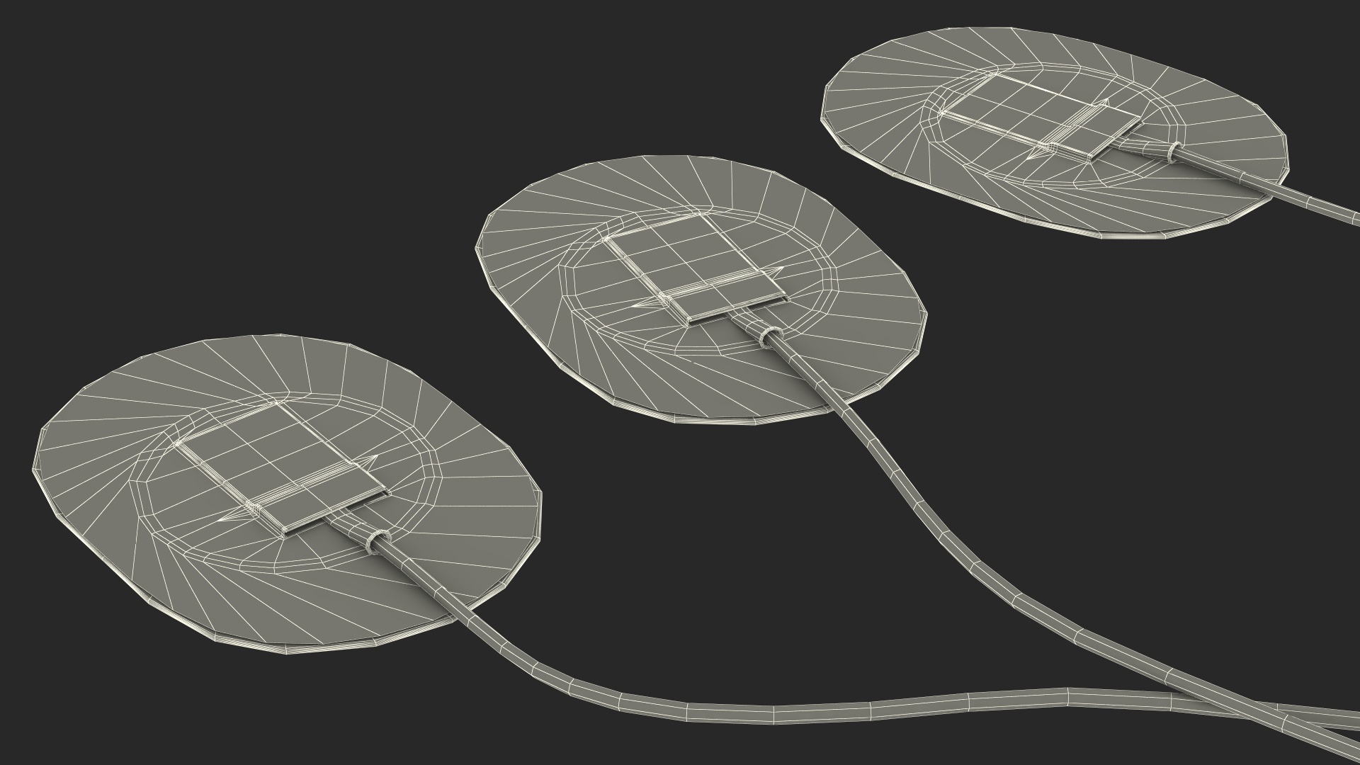 3D Skein of Three Colorful Wires with Surface Electrodes model