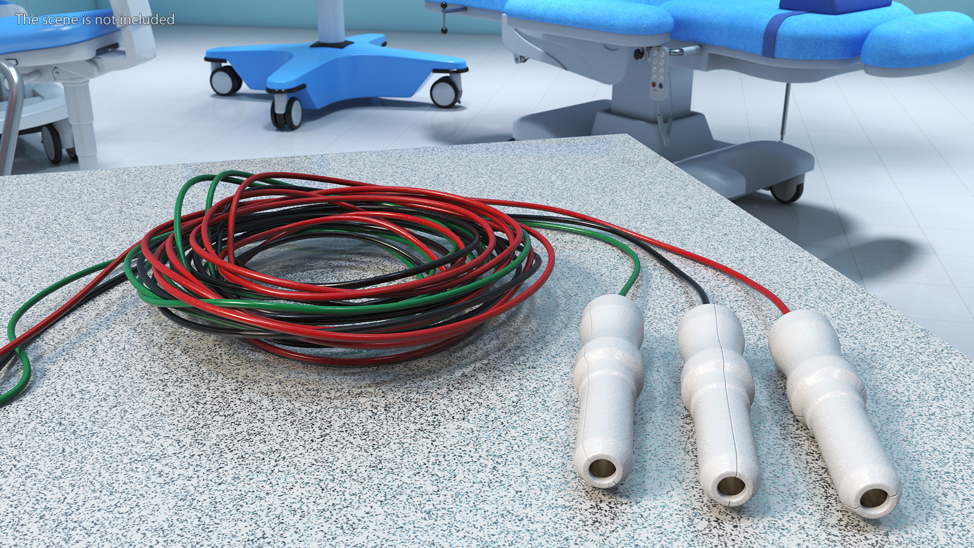3D Skein of Three Colorful Wires with Surface Electrodes model