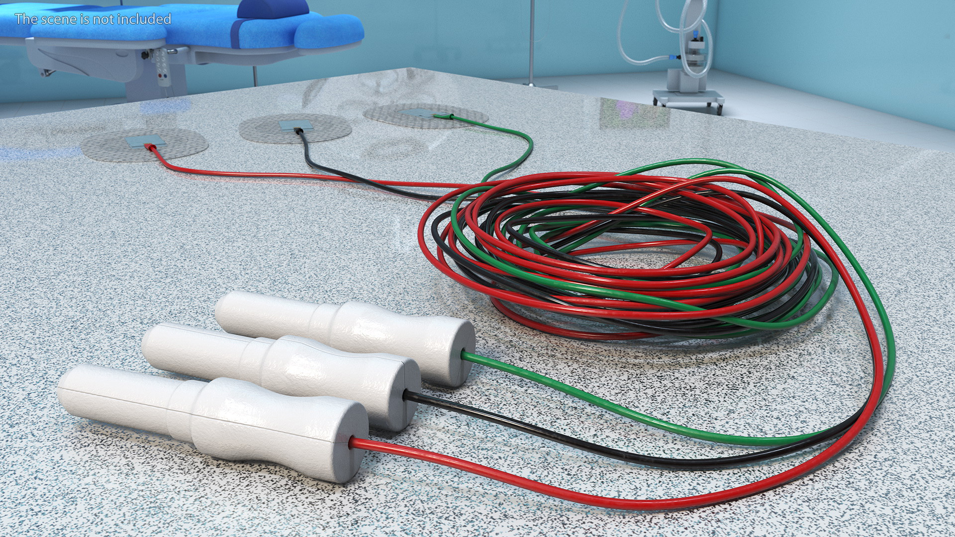3D Skein of Three Colorful Wires with Surface Electrodes model
