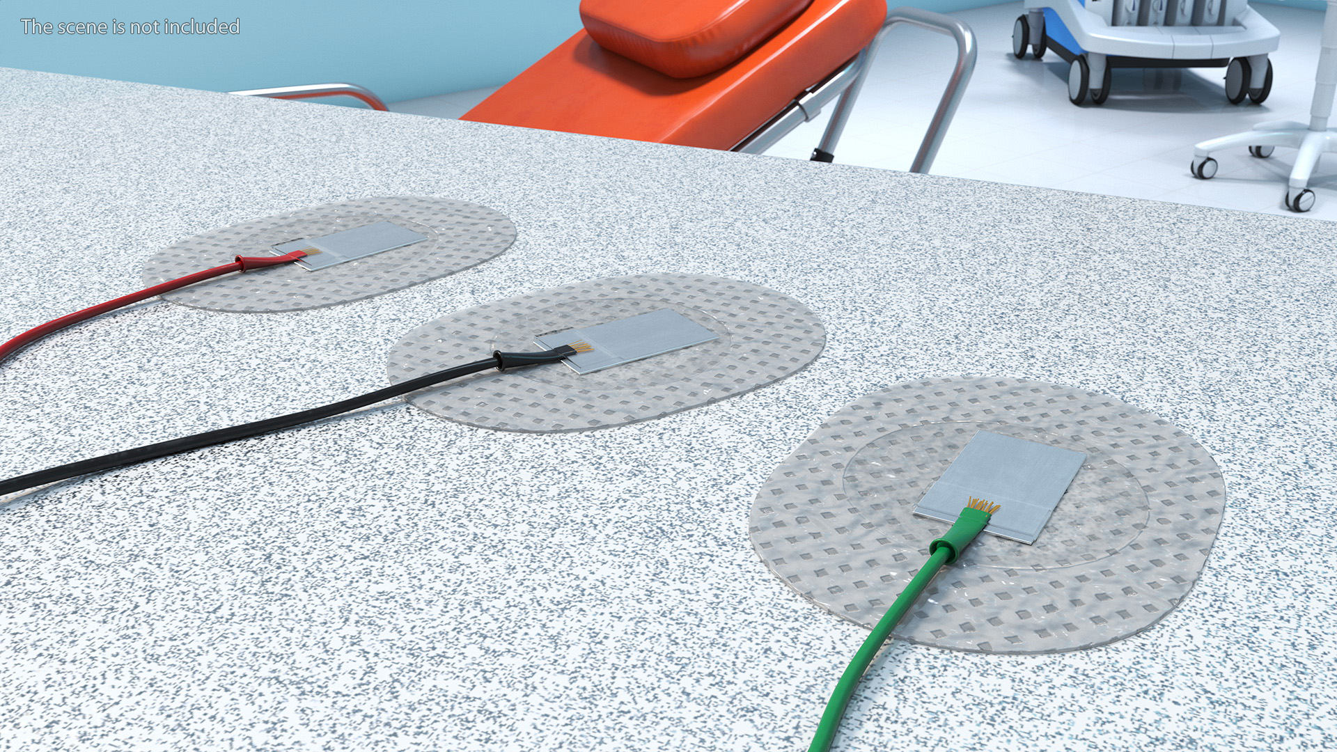 3D Skein of Three Colorful Wires with Surface Electrodes model