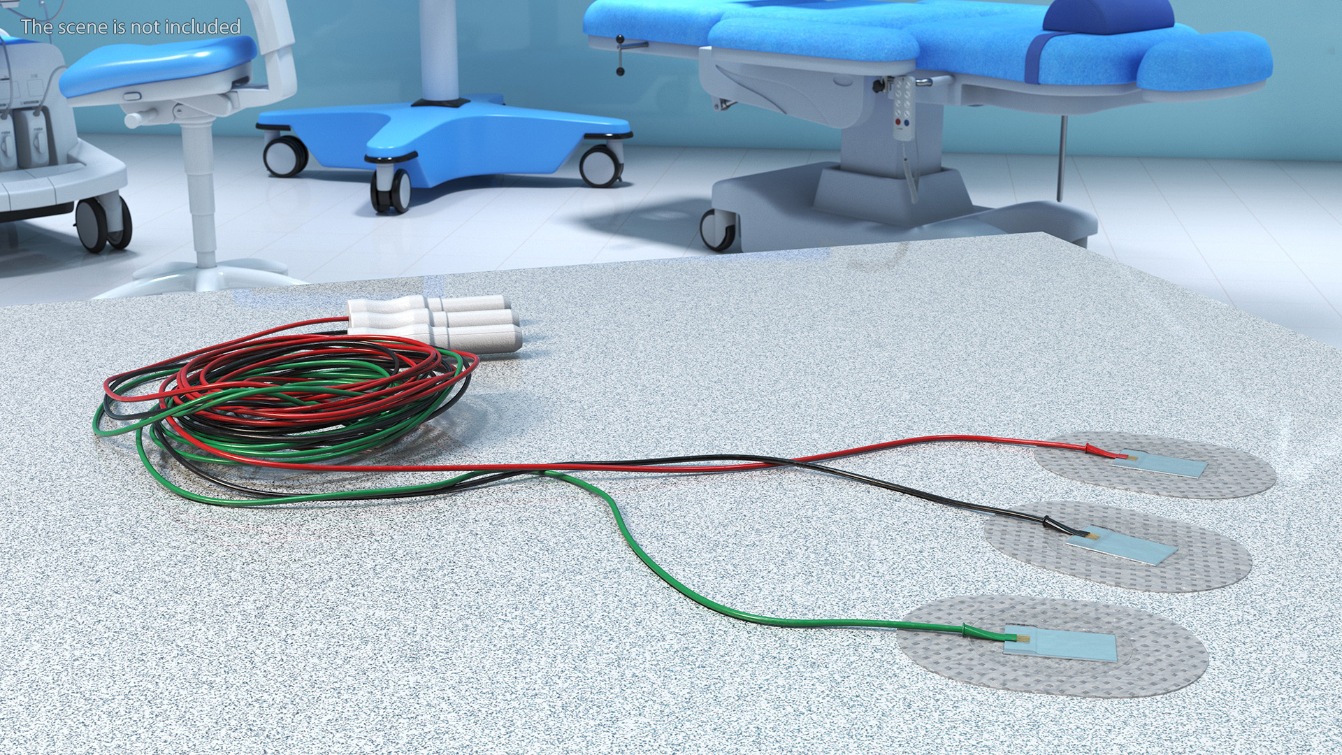 3D Skein of Three Colorful Wires with Surface Electrodes model