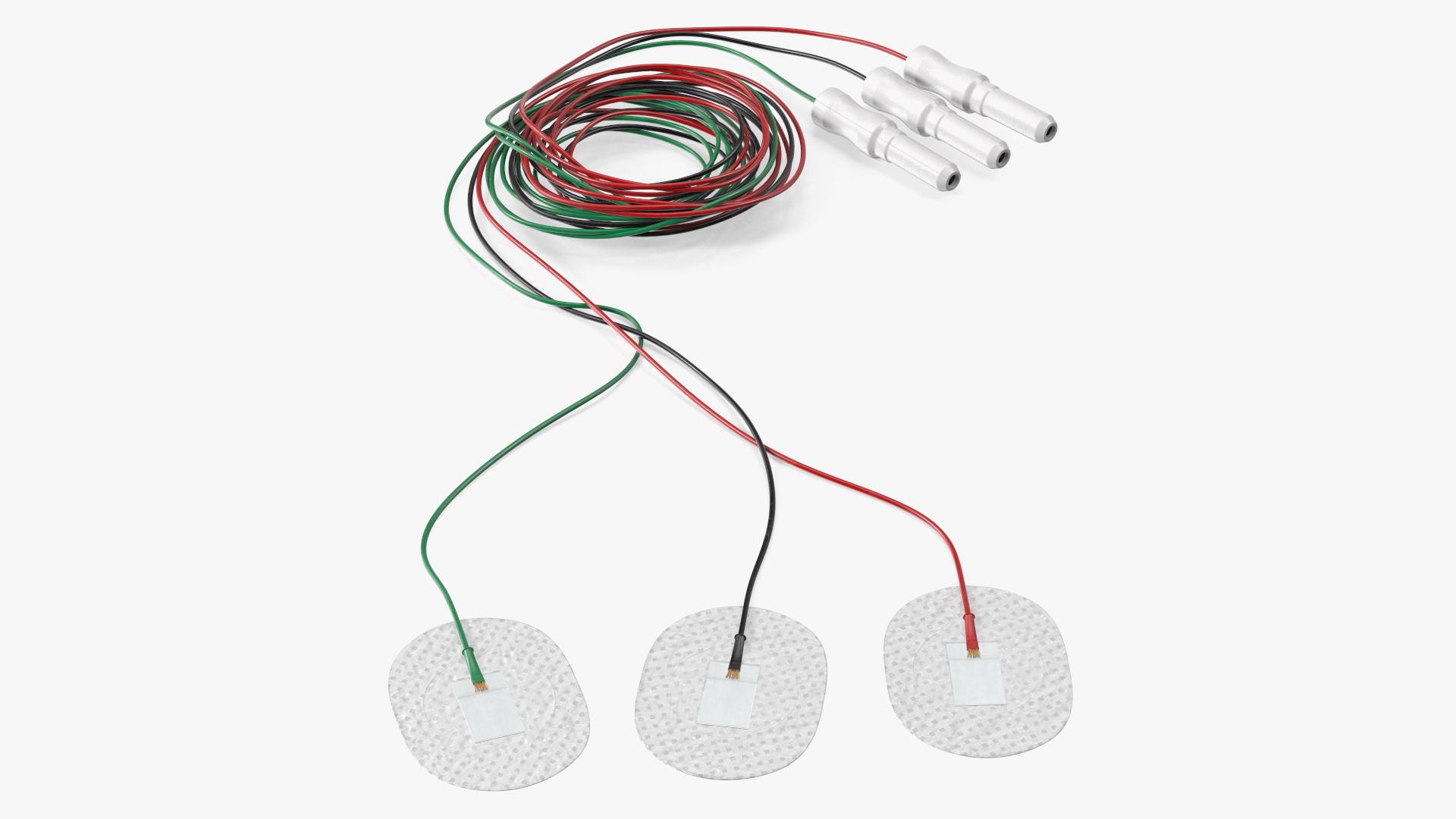 3D Skein of Three Colorful Wires with Surface Electrodes model
