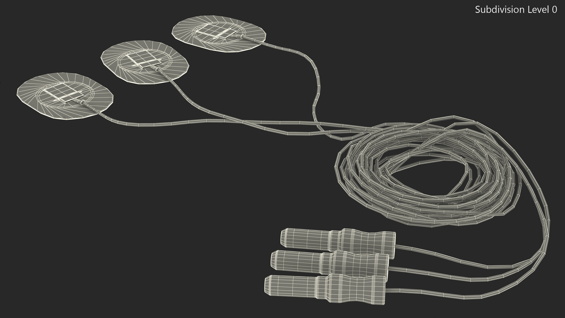 3D Skein of Three Colorful Wires with Surface Electrodes model