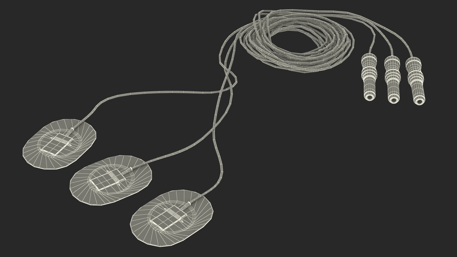 3D Skein of Three Colorful Wires with Surface Electrodes model