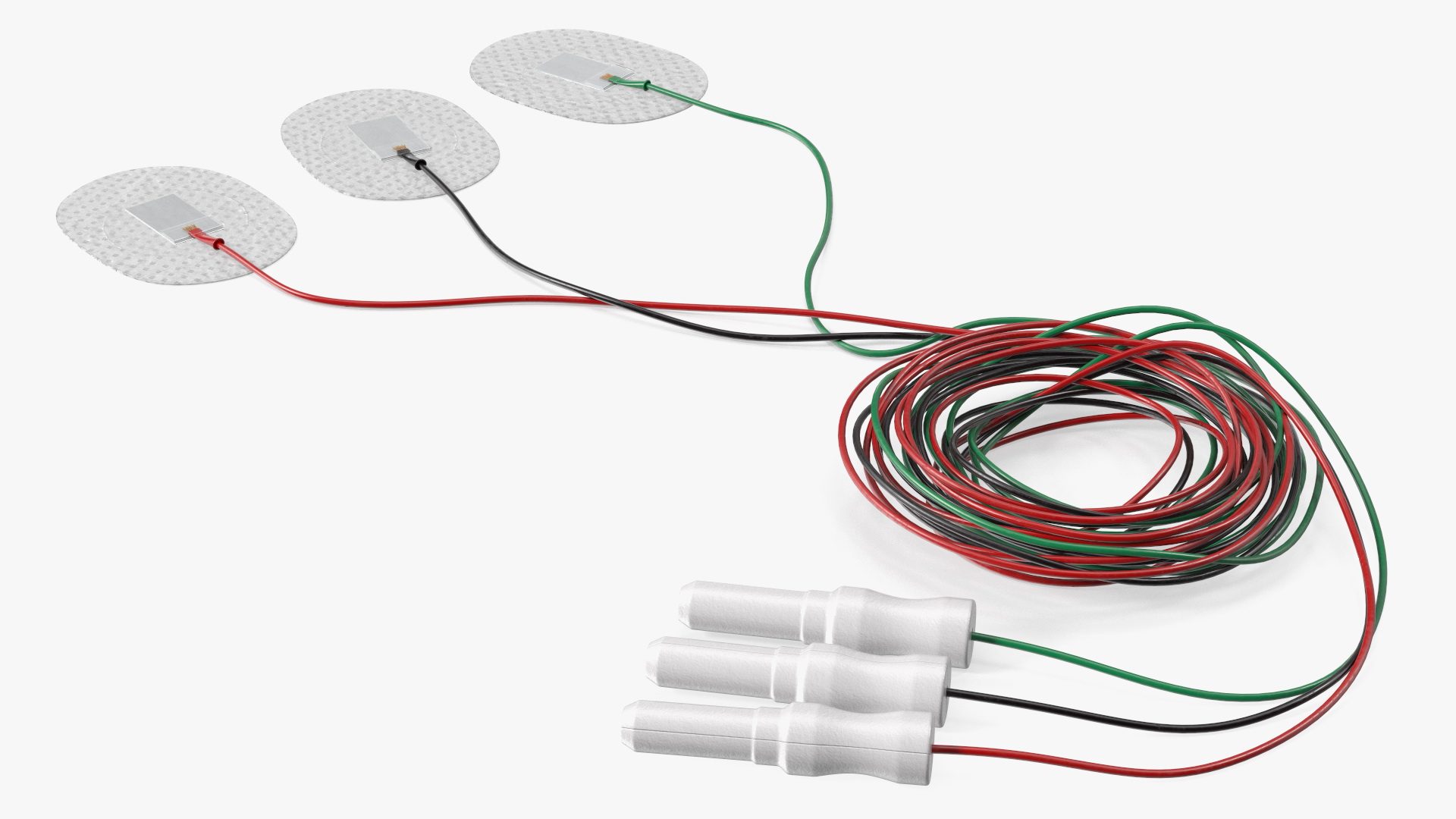 3D Skein of Three Colorful Wires with Surface Electrodes model