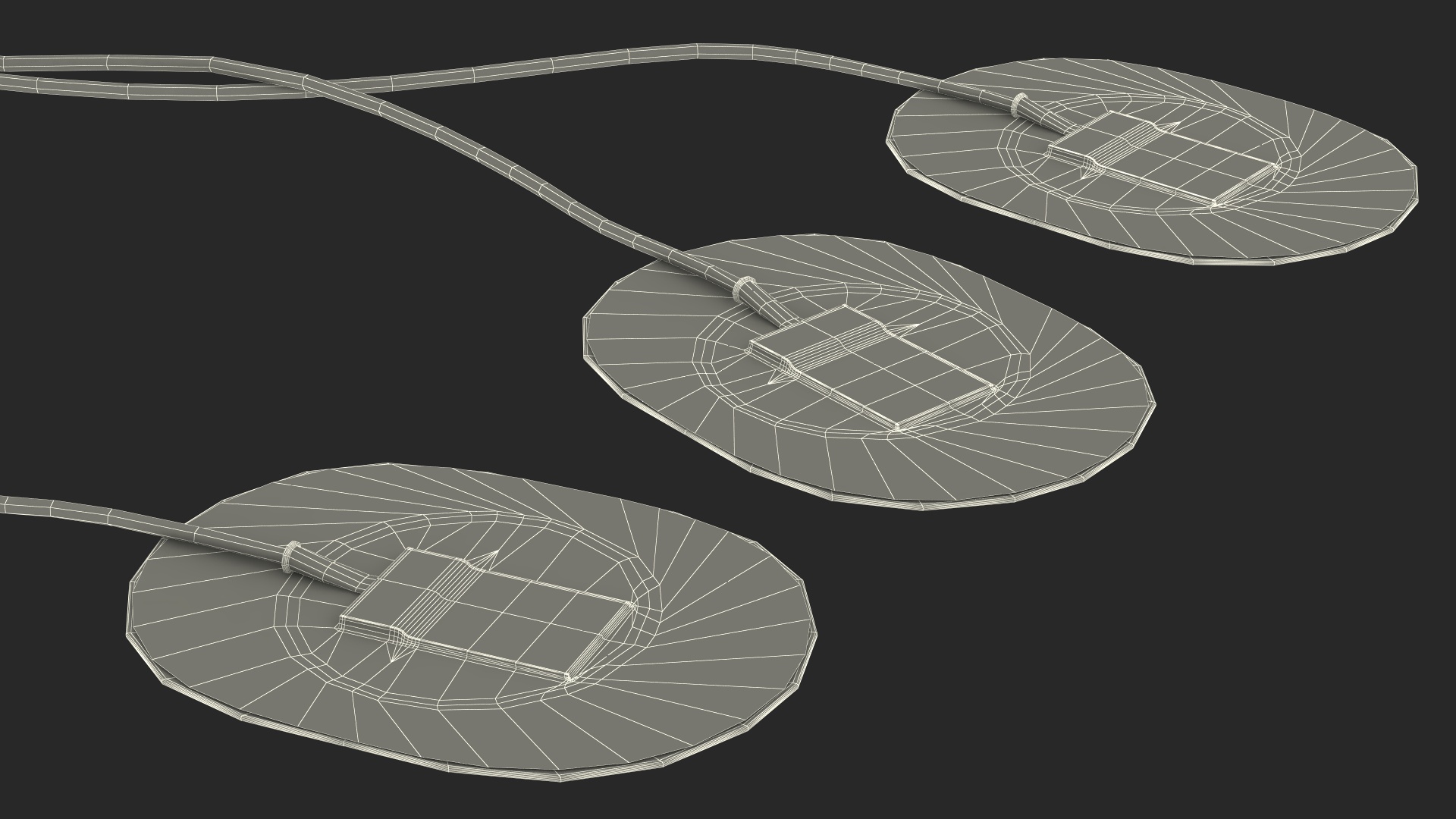3D Skein of Three Colorful Wires with Surface Electrodes model