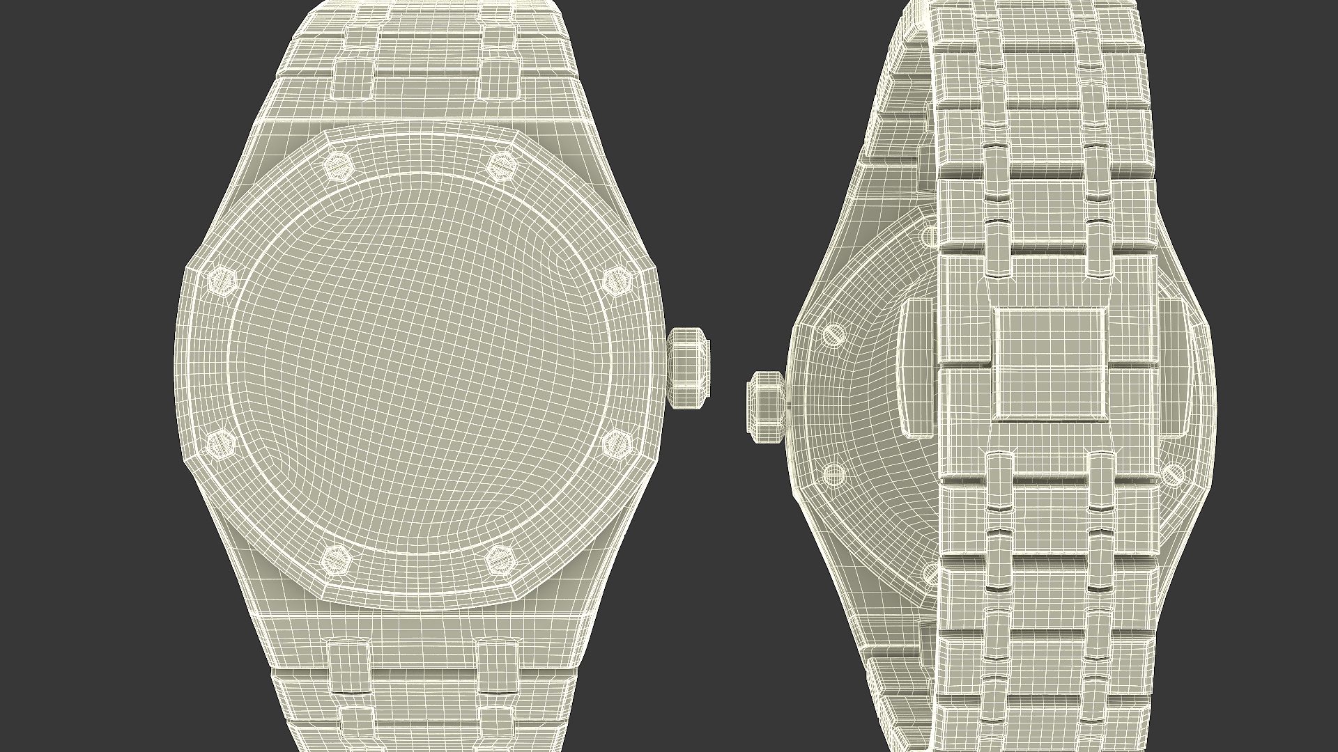 Luxury Royal Watch Black Stainless Steel Selfwinding Chronograph 3D model