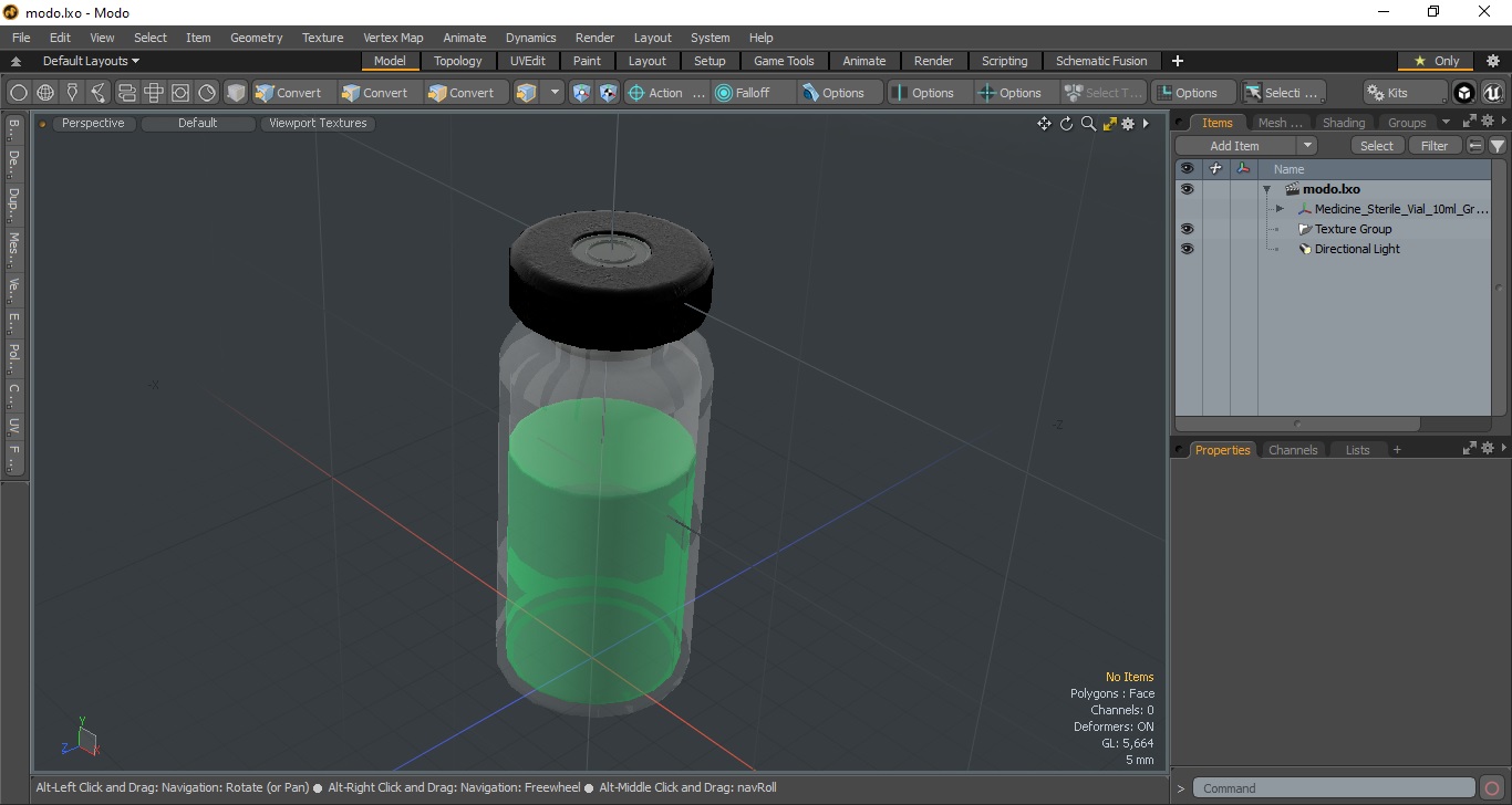Medicine Sterile Vial 10ml Green 3D