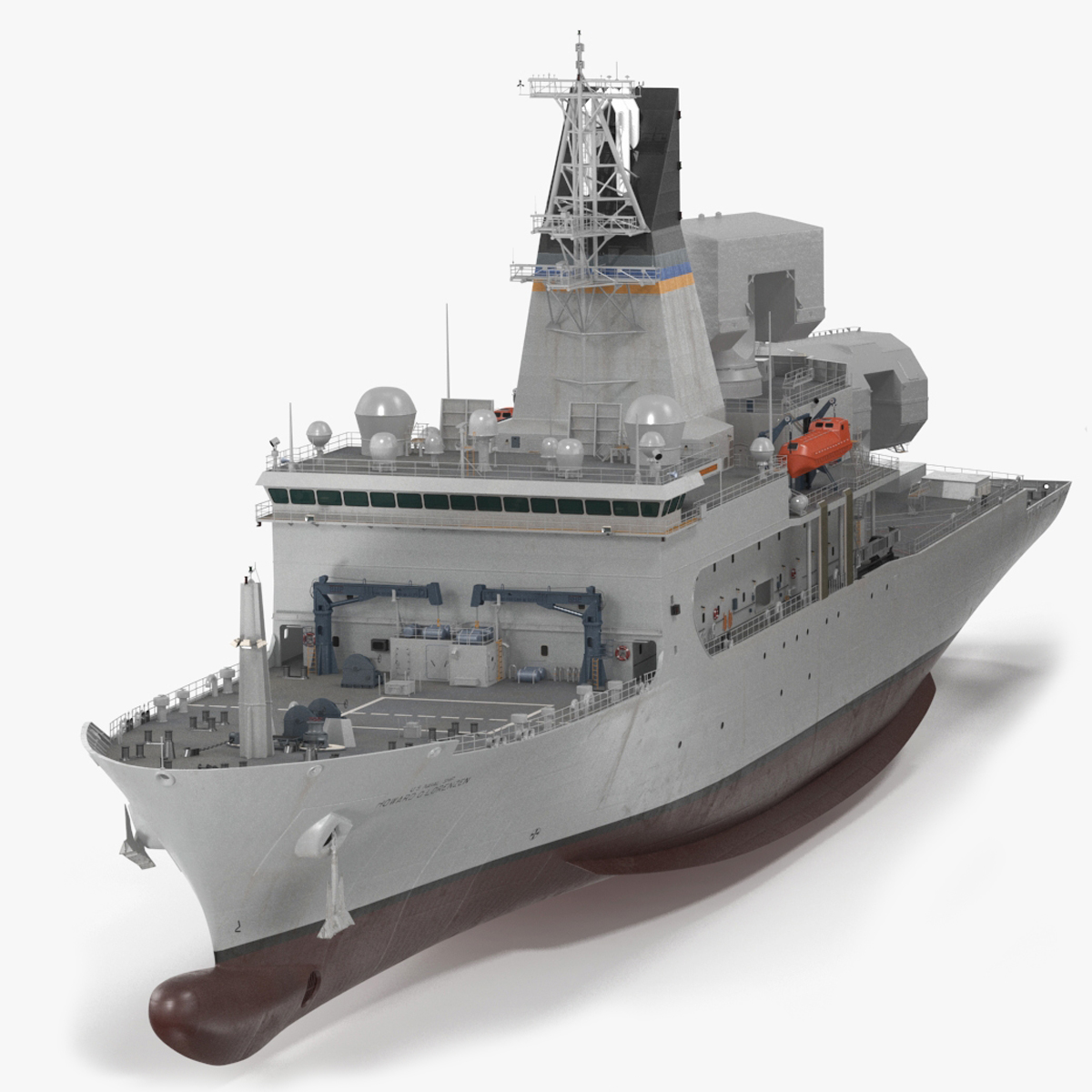 3D USNS Howard O Lorenzen Ship Rigged for Cinema 4D model
