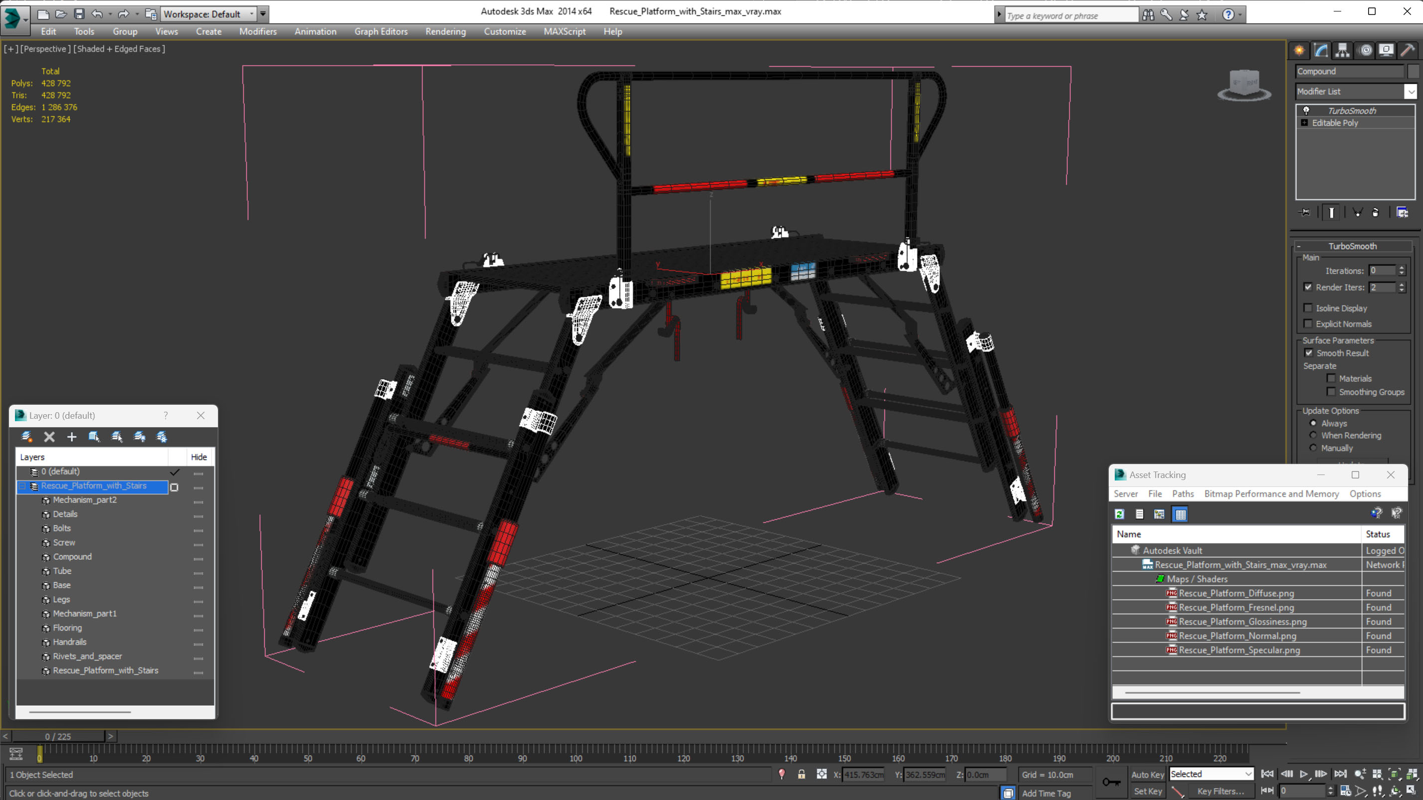 Rescue Platform with Stairs 3D