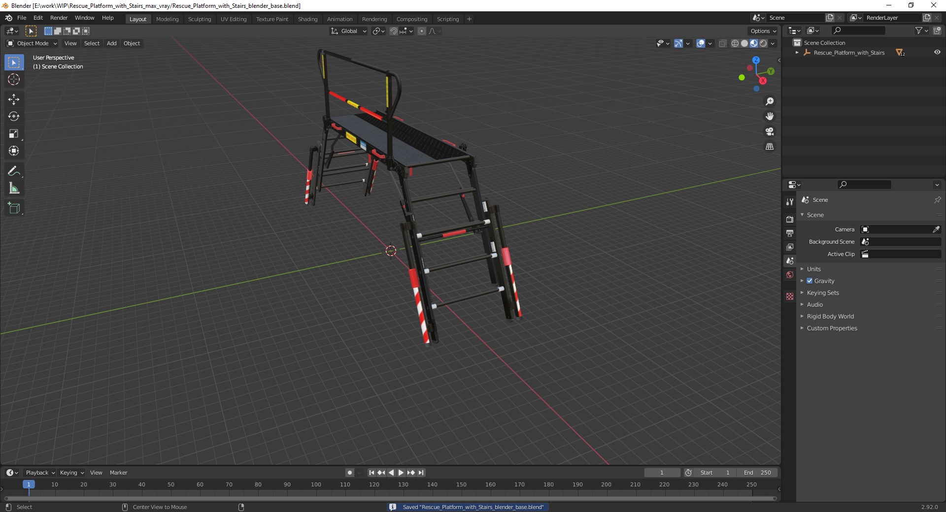 Rescue Platform with Stairs 3D