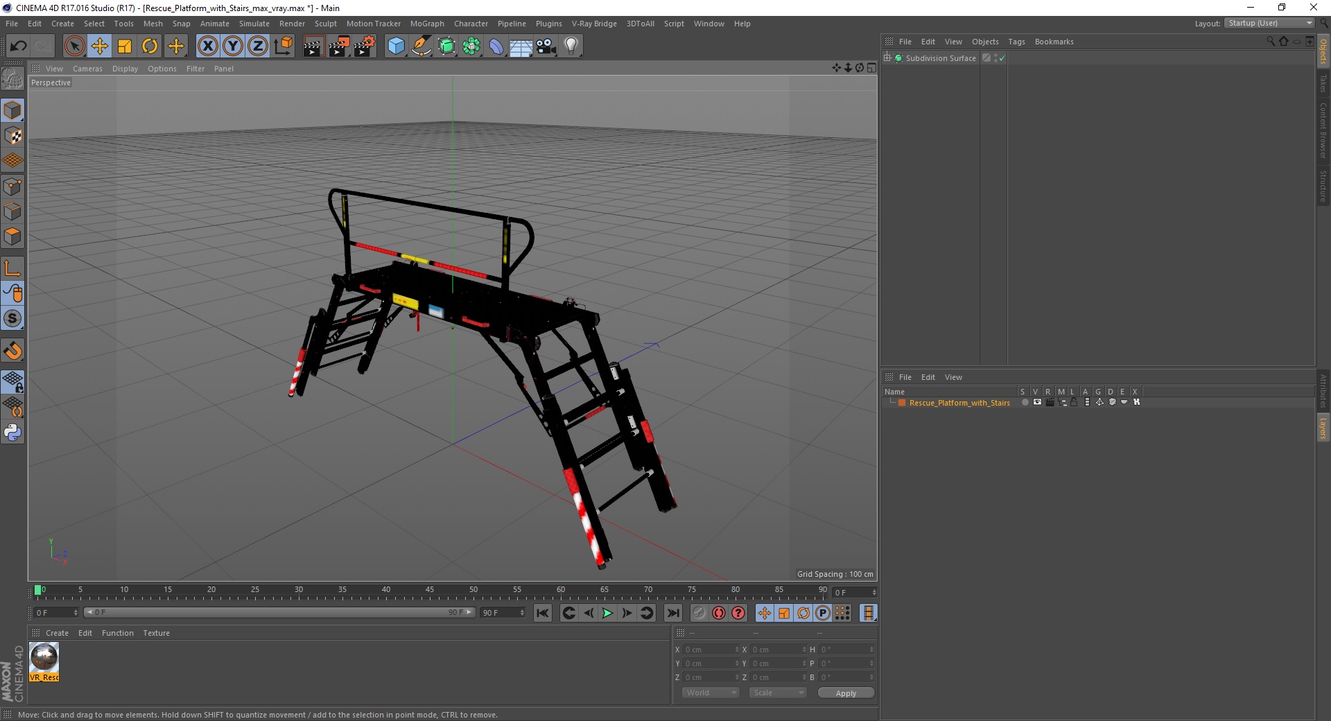 Rescue Platform with Stairs 3D
