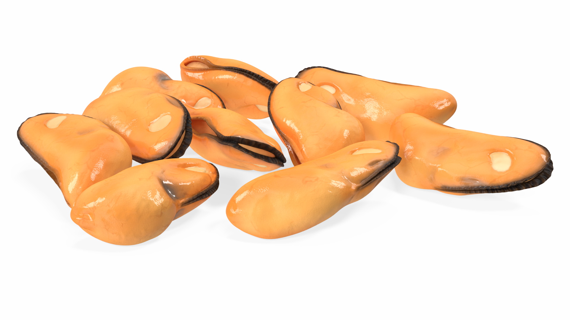 3D Bunch of Peeled Mussels model
