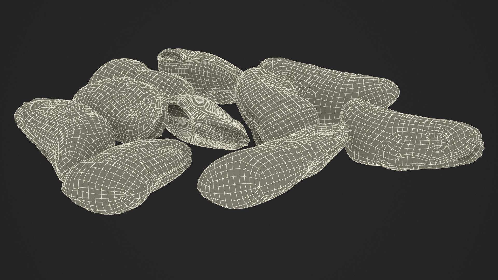 3D Bunch of Peeled Mussels model