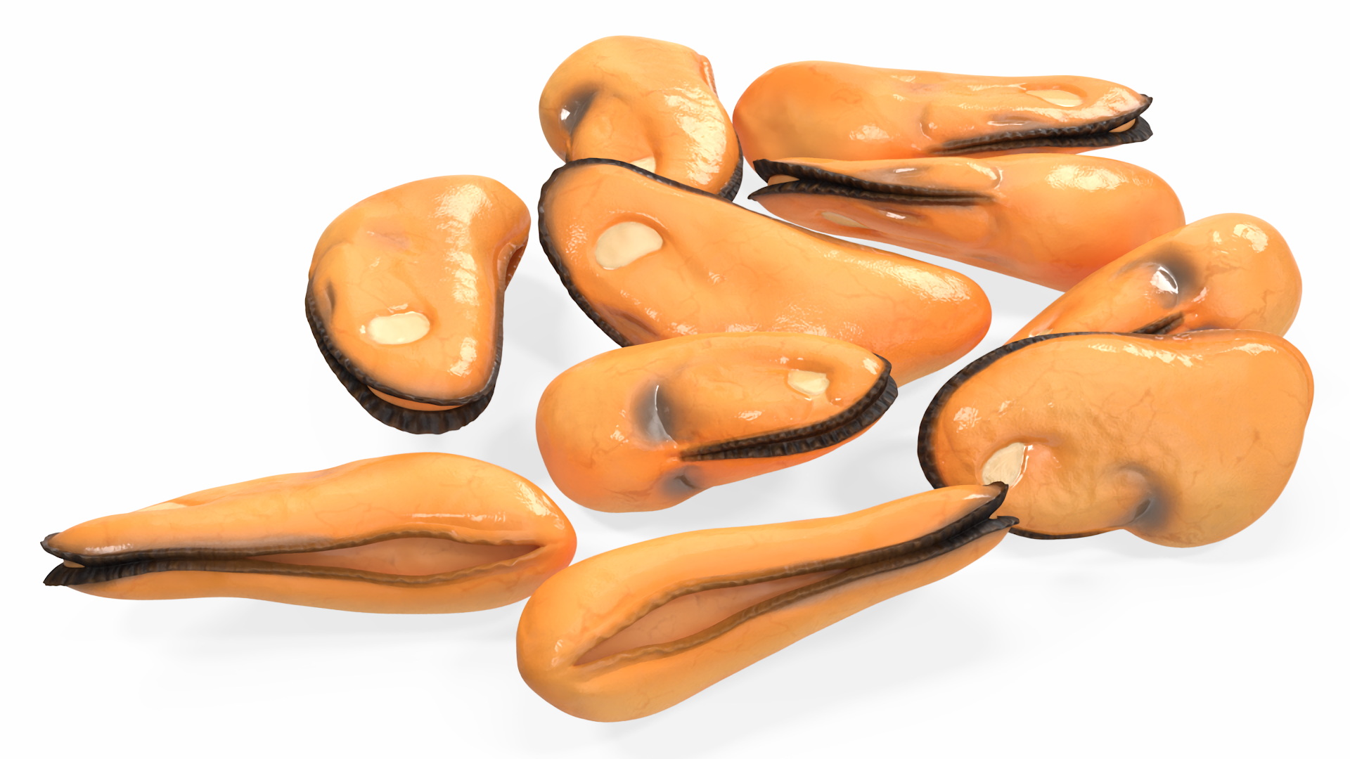 3D Bunch of Peeled Mussels model