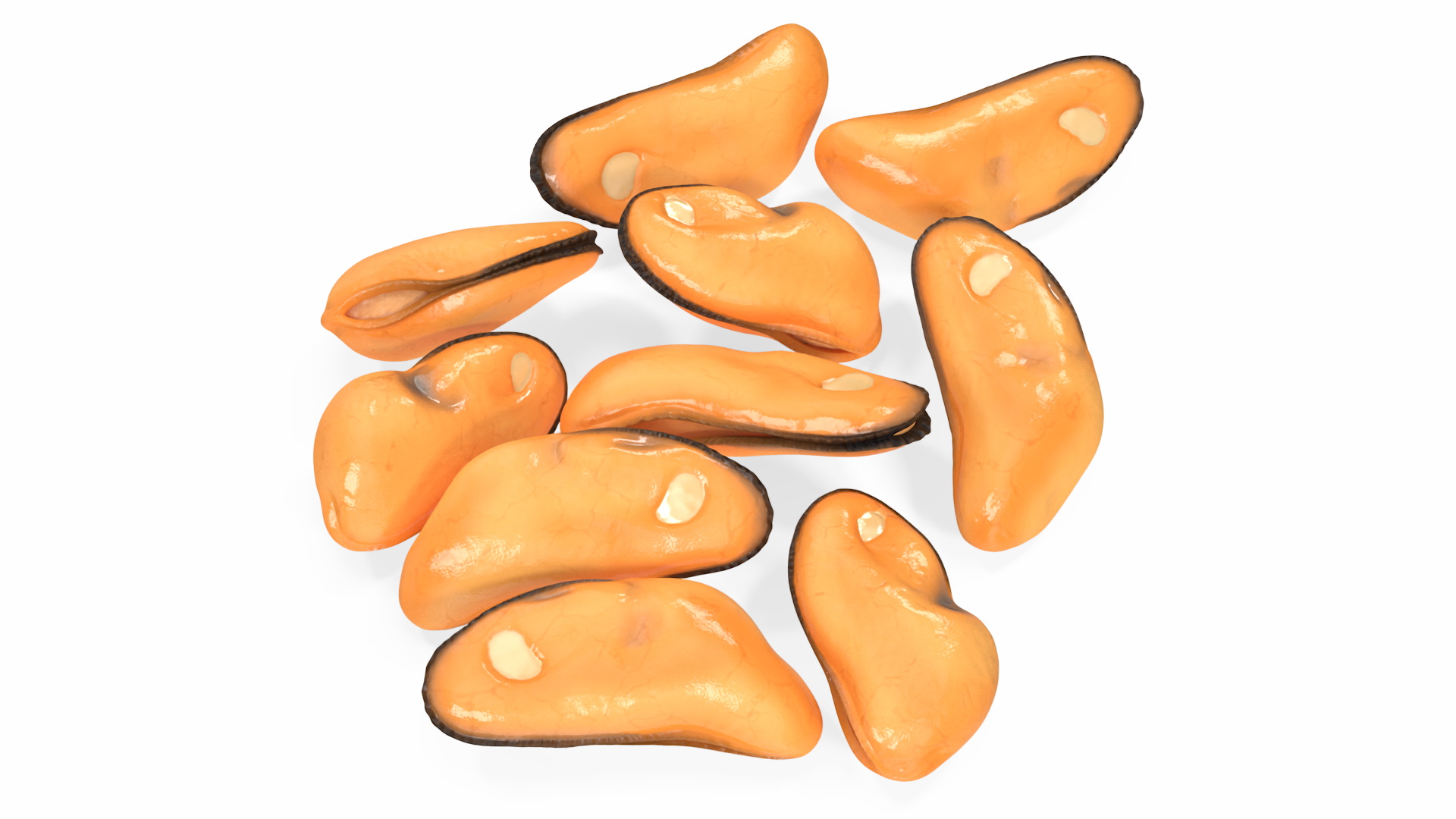 3D Bunch of Peeled Mussels model